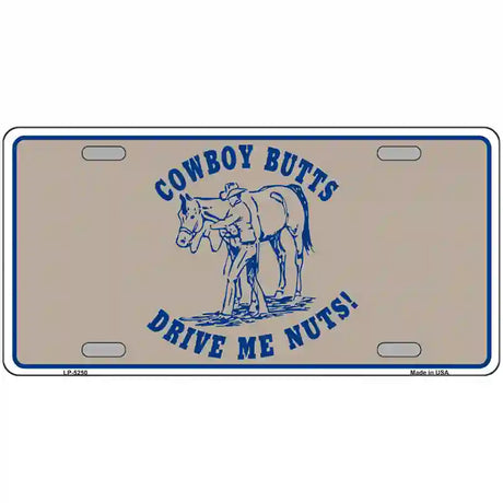 Cowboy Butts Novelty Metal License Plate 24" x 12" (LLP)