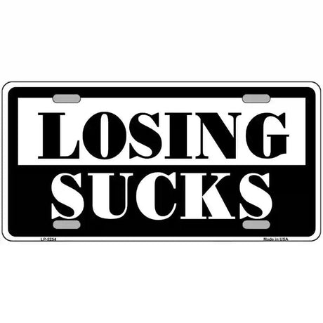 Losing Sucks Novelty Metal License Plate 24" x 12" (LLP)