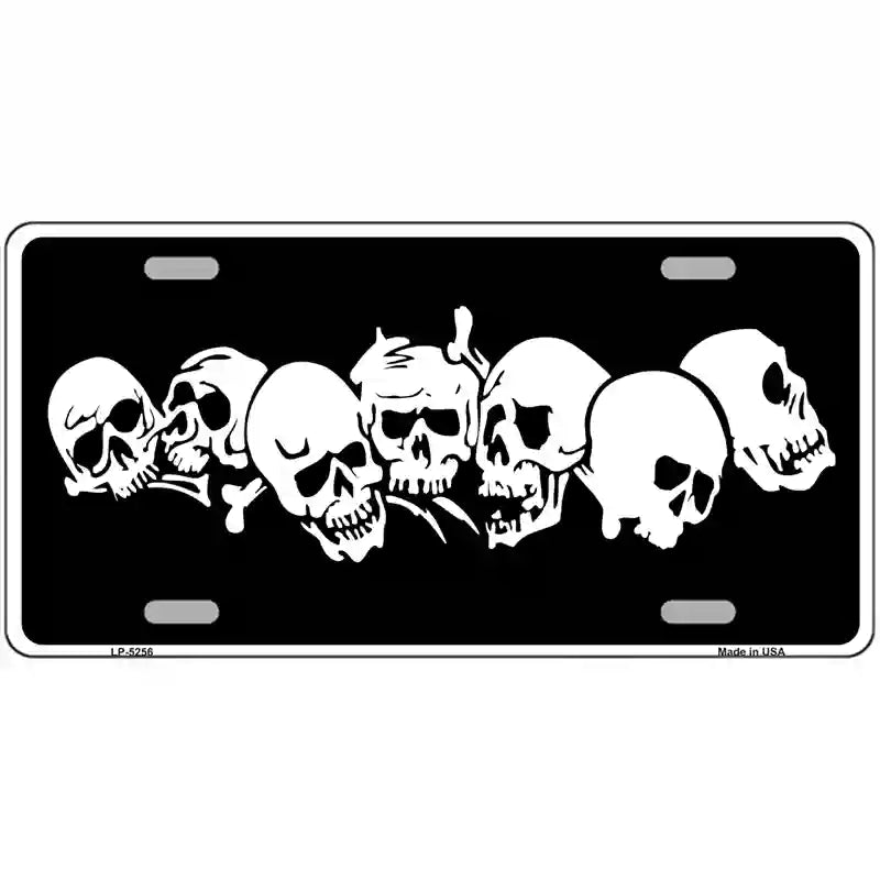 Skulls Novelty Metal License Plate 24" x 12" (LLP)