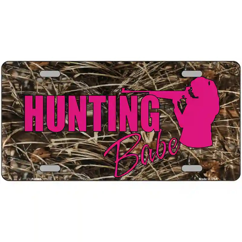 Hunting Babe Metal Novelty License Plate 24" x 12" (LLP)