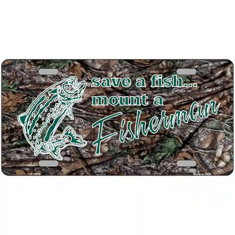 Save A Fish Metal Novelty License Plate 24" x 12" (LLP)