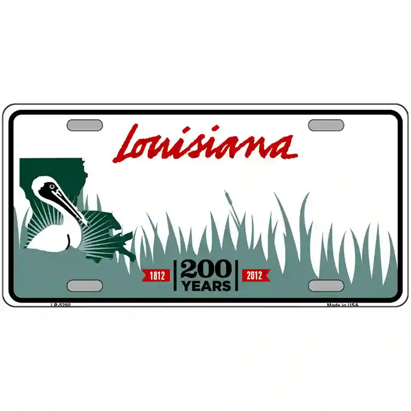 Louisiana 200 Years Blank Novelty Metal License Plate 24" x 12" (LLP)