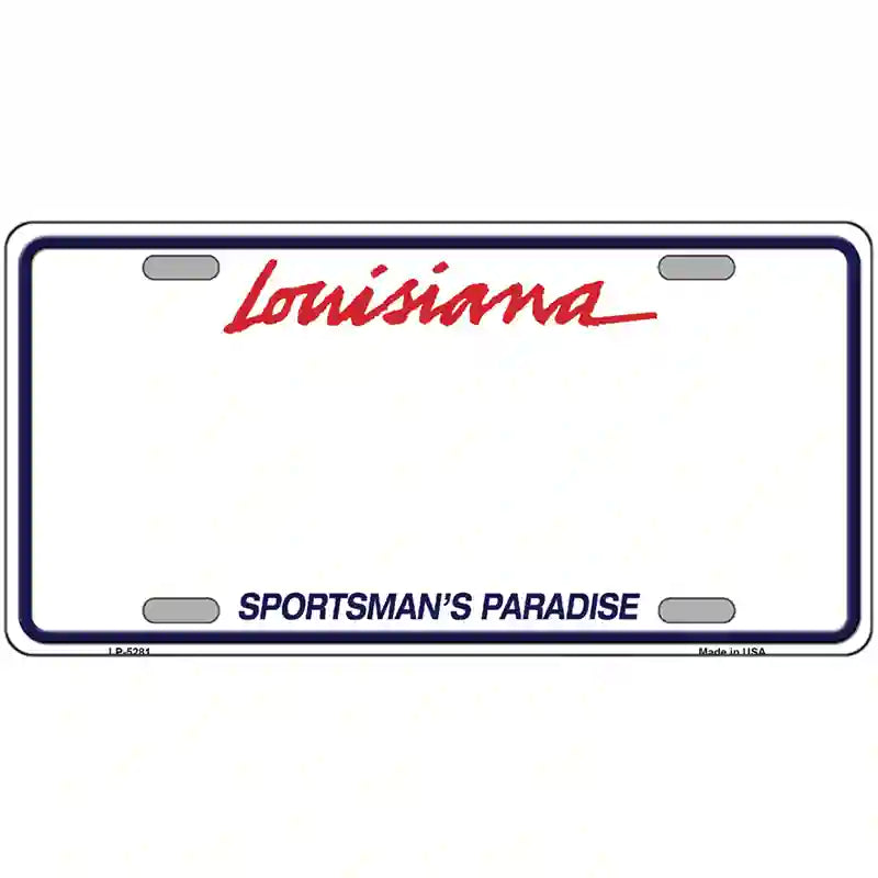 Louisiana Sportsman Blank Plate Metal License Plate 24" x 12" (LLP)