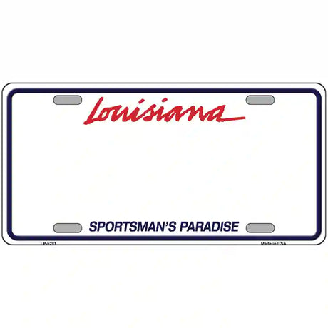 Louisiana Sportsman Blank Plate Metal License Plate 24" x 12" (LLP)