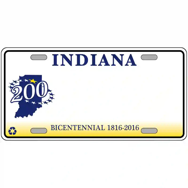 Indiana State Bicentennial Novelty Metal License Plate 24" x 12" (LLP)