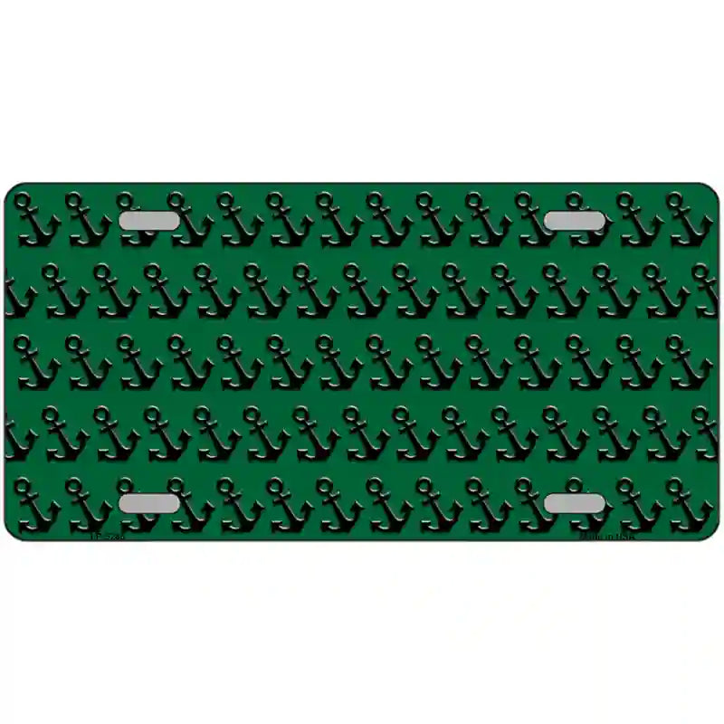 Green Black Anchor Metal Novelty License Plate 24" x 12" (LLP)