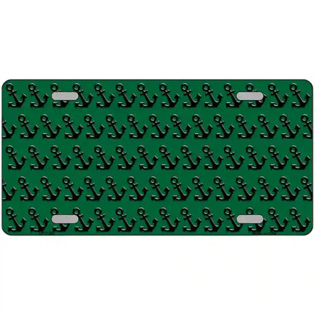 Green Black Anchor Metal Novelty License Plate 24" x 12" (LLP)