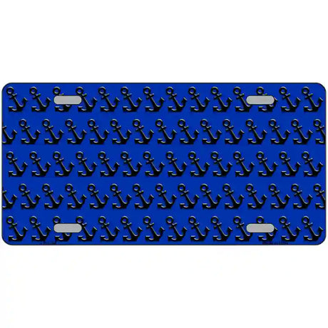 Blue Black Anchor Metal Novelty License Plate 24" x 12" (LLP)