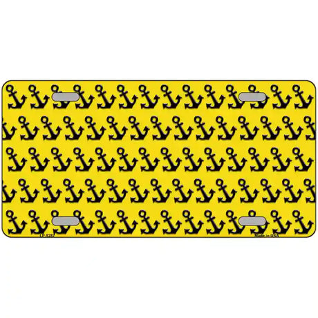 Yellow Black Anchor Metal Novelty License Plate 24" x 12" (LLP)