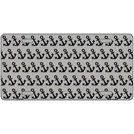 Grey Black Anchor Metal Novelty License Plate 24" x 12" (LLP)