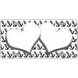 White Black Anchor White Heart Center Metal Novelty License Plate 24" x 12" (LLP)