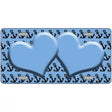 Light Blue Black Anchor Light Blue Heart Center Metal Novelty License Plate 24" x 12" (LLP)