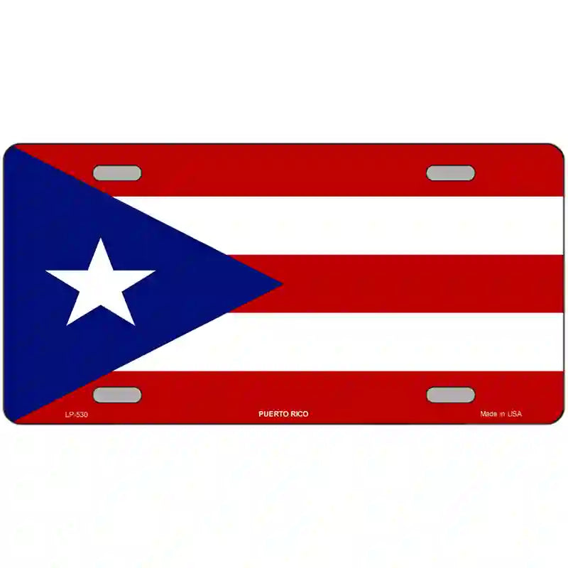 Puerto Rico Flag Metal Novelty License Plate 24" x 12" (LLP)