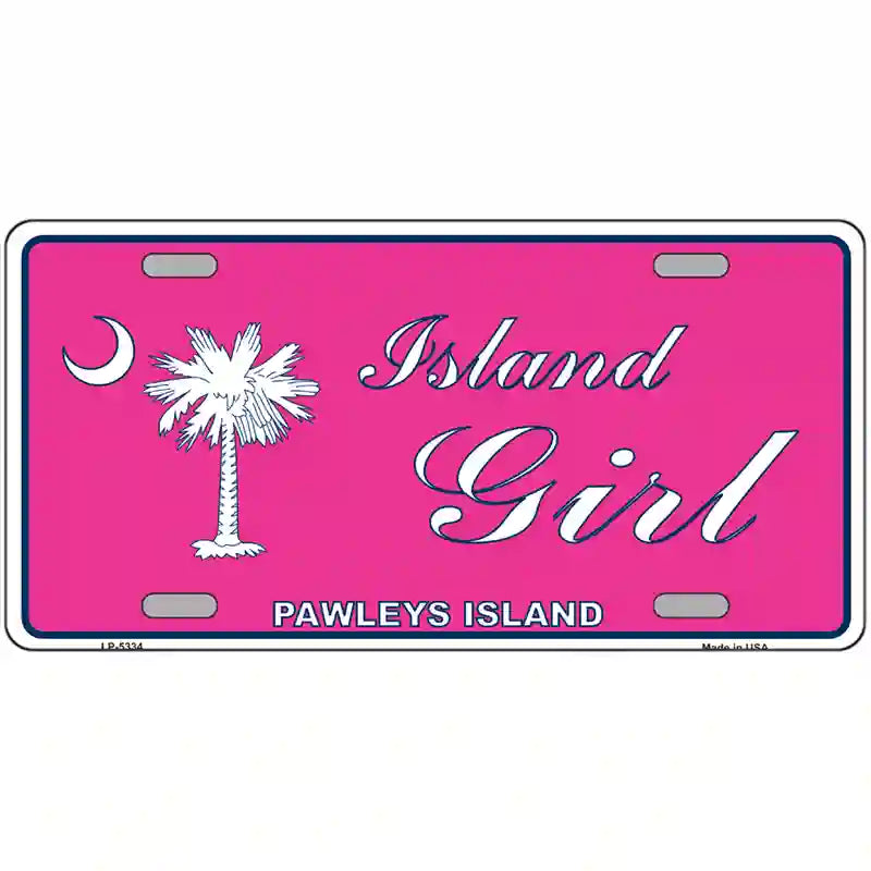 Island Girl Pink Metal Novelty License Plate 24" x 12" (LLP)