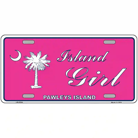 Island Girl Pink Metal Novelty License Plate 24" x 12" (LLP)