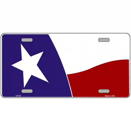 Texas State Flag Waving Metal Novelty License Plate 24" x 12" (LLP)