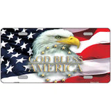 God Bless America Eagle Novelty Metal License Plate 24" x 12" (LLP)