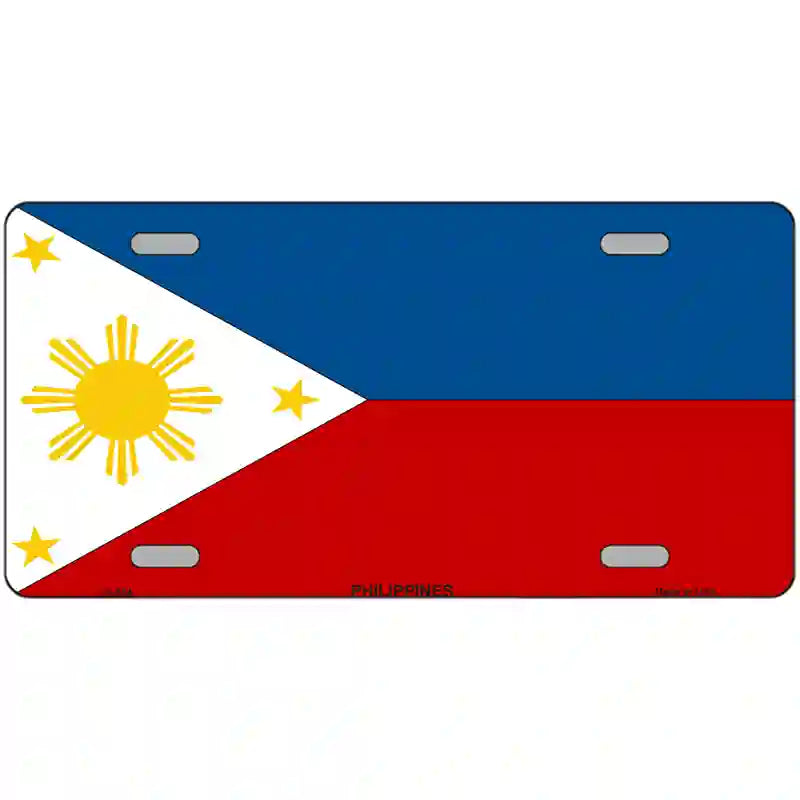 Philippines Flag Metal Novelty License Plate 24" x 12" (LLP)