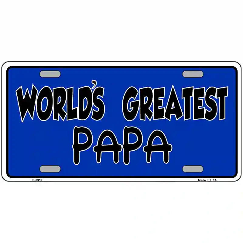 Worlds Greatest PaPa Metal Novelty License Plate 24" x 12" (LLP)