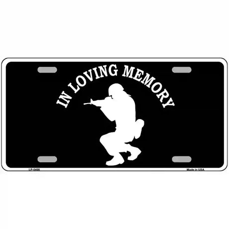 In Loving Memory Squatting Novelty Metal License Plate 24" x 12" (LLP)