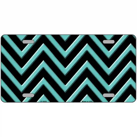 Tiffany Blue Chevron Metal Novelty License Plate 24" x 12" (LLP)