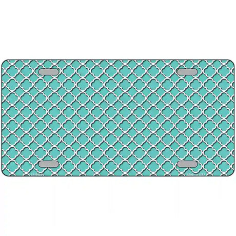 Tiffany Blue White Quatrefoil Metal Novelty License Plate 24" x 12" (LLP)