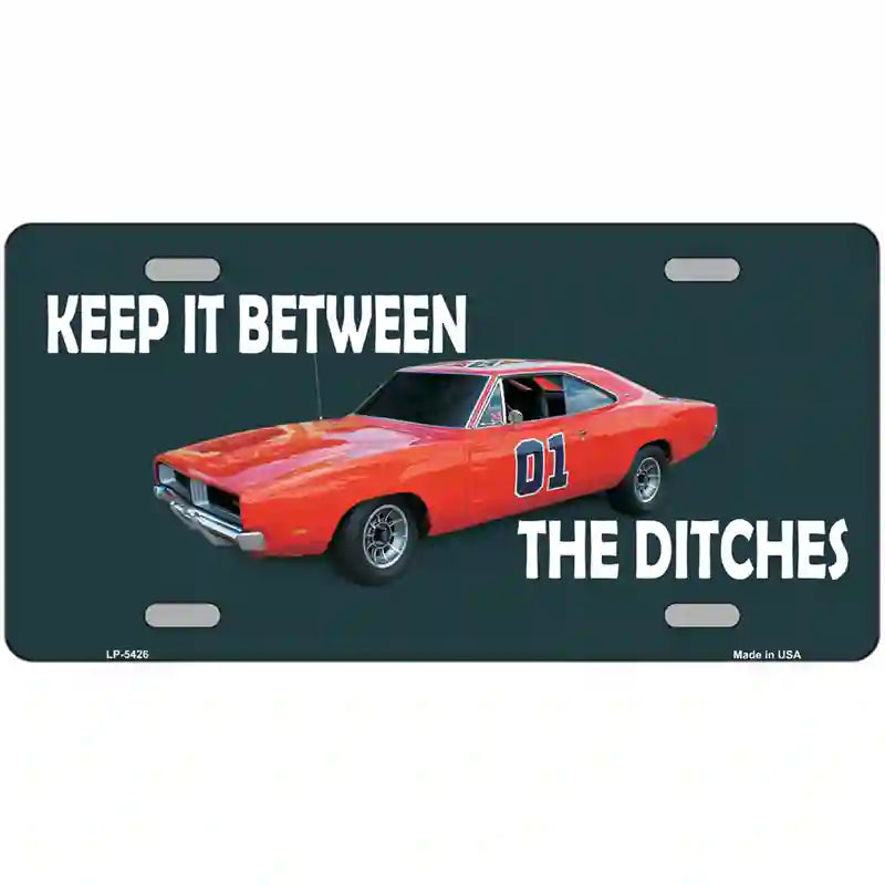 Between The Ditches Metal Novelty License Plate 24" x 12" (LLP)