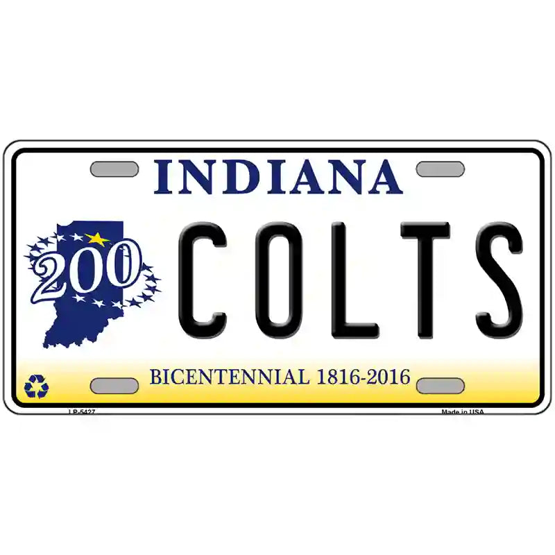 Colts Indiana Bicentennial Novelty Metal License Plate 24" x 12" (LLP)