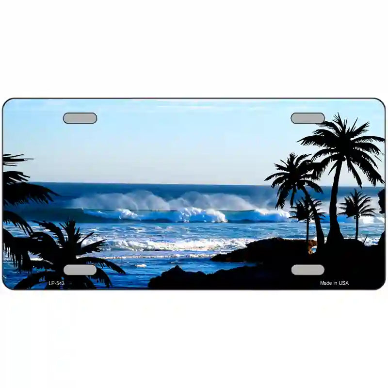 Ocean Wave Metal Novelty License Plate 24" x 12" (LLP)