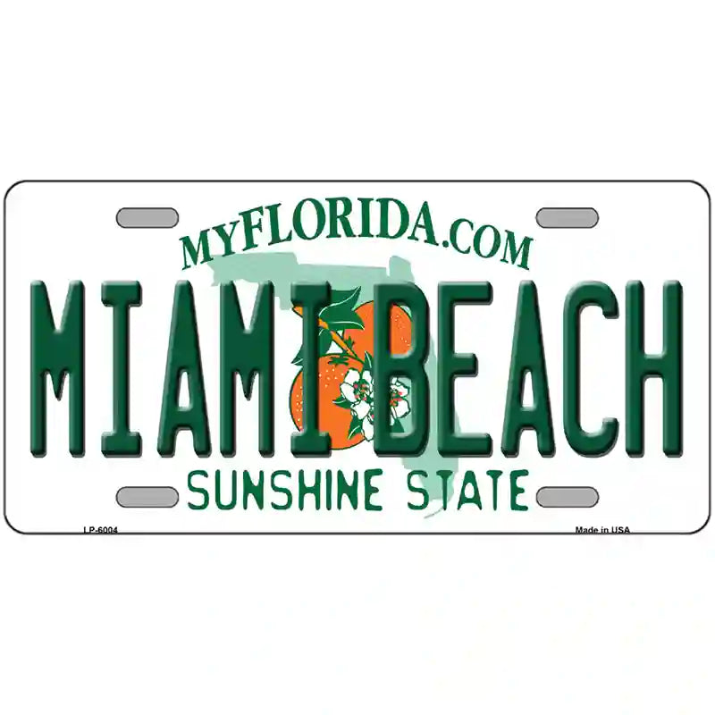 Miami Beach Florida Novelty Metal License Plate 24" x 12" (LLP)