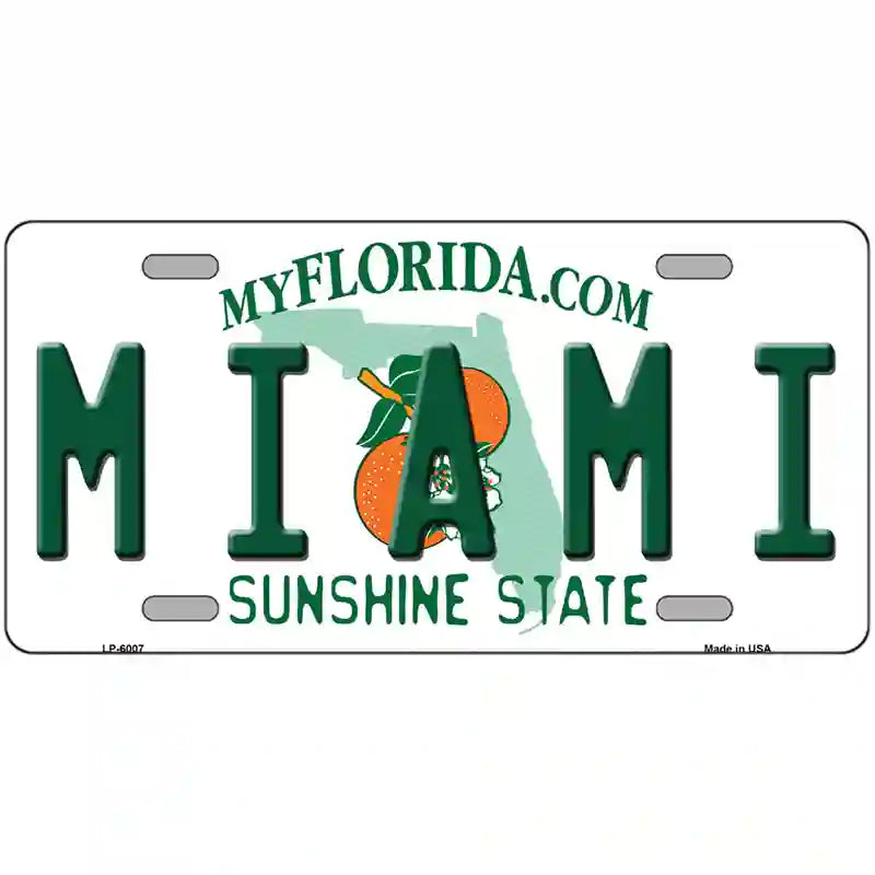 Miami Florida Novelty Metal License Plate 24" x 12" (LLP)