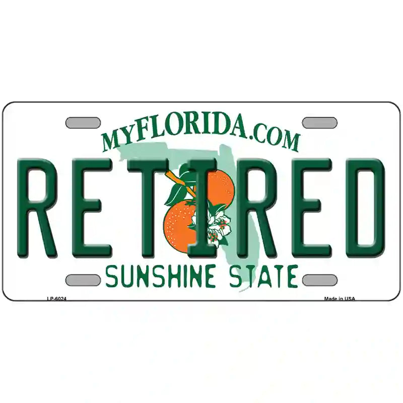 Retired Florida Novelty Metal License Plate 24" x 12" (LLP)