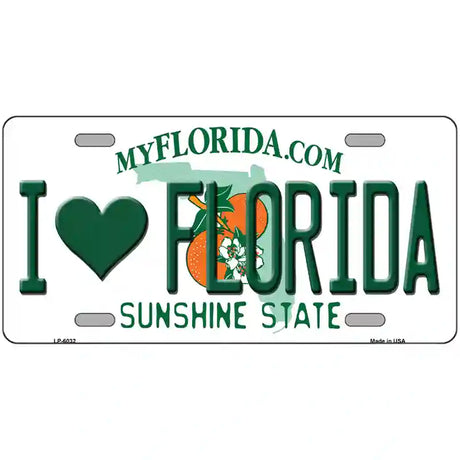 I Love Florida Novelty Metal License Plate 24" x 12" (LLP)