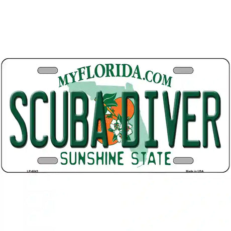 Scuba Diver Florida Novelty Metal License Plate 24" x 12" (LLP)