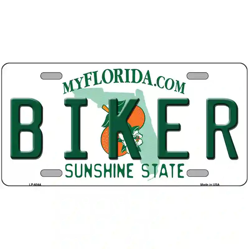 Biker Florida Novelty Metal License Plate 24" x 12" (LLP)