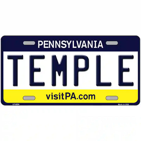 Temple Pennsylvania State Novelty Metal License Plate 24" x 12" (LLP)