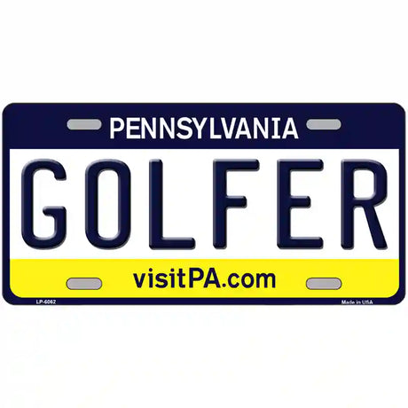 Golfer Pennsylvania State Novelty Metal License Plate 24" x 12" (LLP)