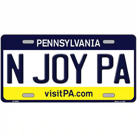 N Joy Pennsylvania State Novelty Metal License Plate 24" x 12" (LLP)