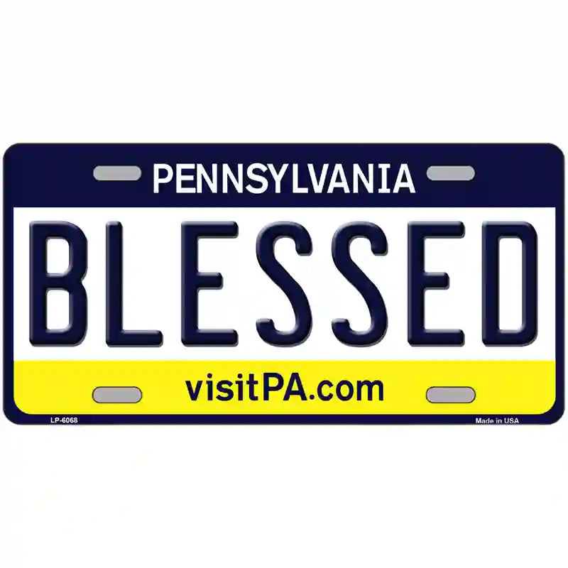 Blessed Pennsylvania State Novelty Metal License Plate 24" x 12" (LLP)