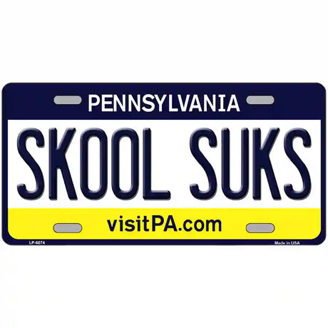 Skool Suks Pennsylvania State Novelty Metal License Plate 24" x 12" (LLP)