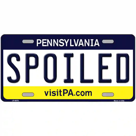 Spoiled Pennsylvania State Novelty Metal License Plate 24" x 12" (LLP)