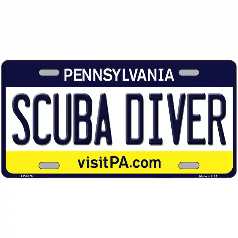 Scuba Diver Pennsylvania State Novelty Metal License Plate 24" x 12" (LLP)