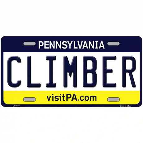 Climber Pennsylvania State Novelty Metal License Plate 24" x 12" (LLP)