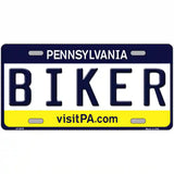 Biker Pennsylvania State Novelty Metal License Plate 24" x 12" (LLP)