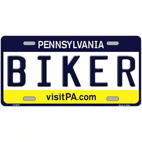 Biker Pennsylvania State Novelty Metal License Plate 24" x 12" (LLP)