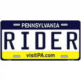 Rider Pennsylvania State Novelty Metal License Plate 24" x 12" (LLP)