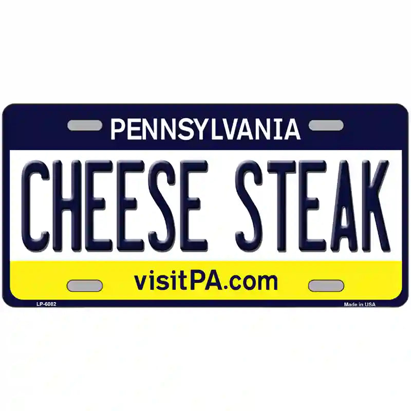 Cheese Steak Pennsylvania State Novelty Metal License Plate 24" x 12" (LLP)