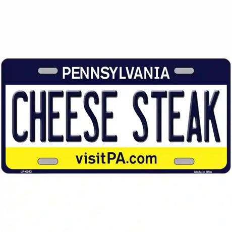 Cheese Steak Pennsylvania State Novelty Metal License Plate 24" x 12" (LLP)