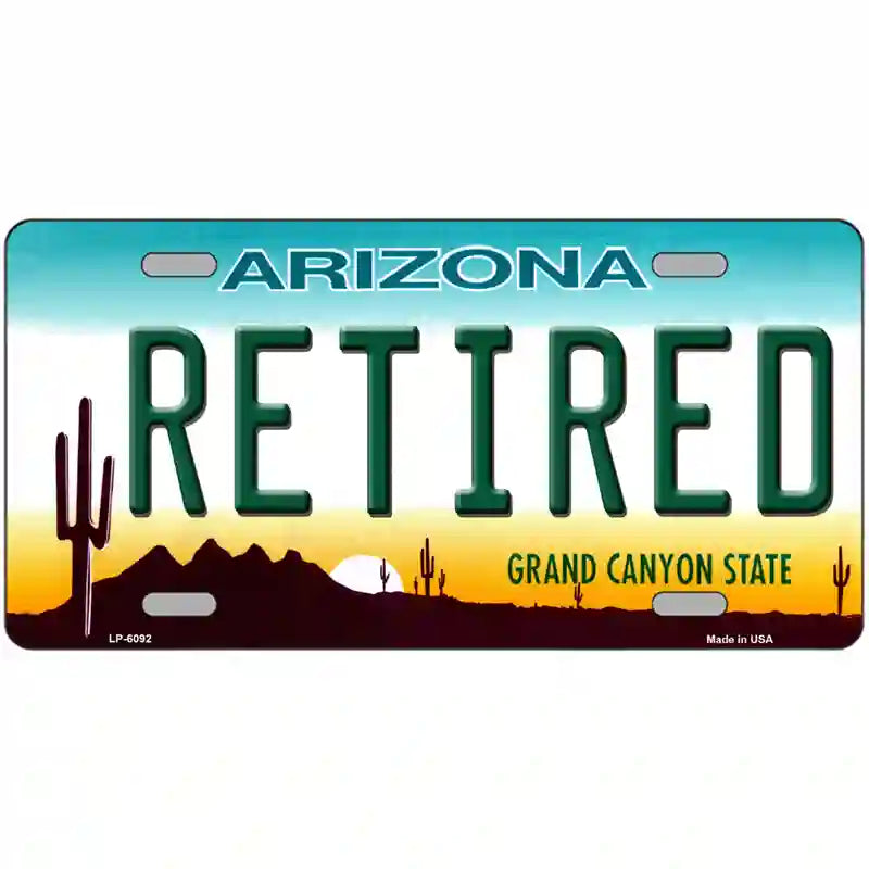 Arizona Retired Novelty Metal License Plate 24" x 12" (LLP)