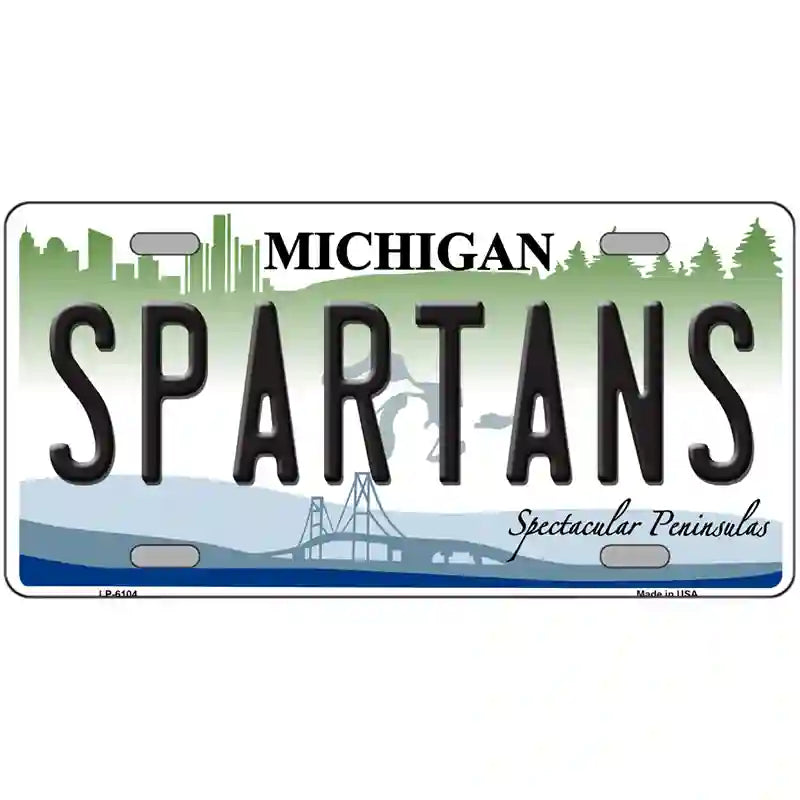 Spartans Michigan Novelty Metal License Plate 24" x 12" (LLP)